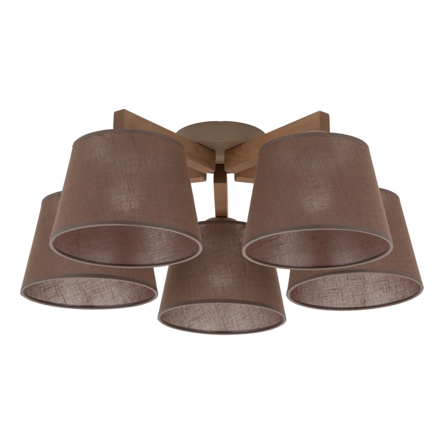 Brilagi - Lampadario a plafone LATTE SABIA 5xE27/60W/230V pino/marrone