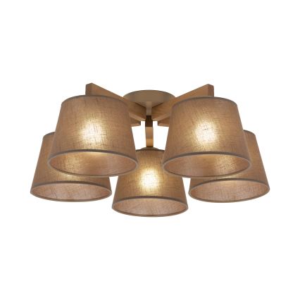 Brilagi - Lampadario a plafone LATTE SABIA 5xE27/60W/230V pino/marrone