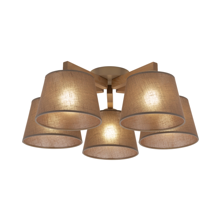 Brilagi - Lampadario a plafone LATTE SABIA 5xE27/60W/230V pino/marrone
