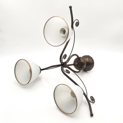 Brilagi - Lampadario a plafone LED ANTICO 3xE27/60W/230V patina di bronzo
