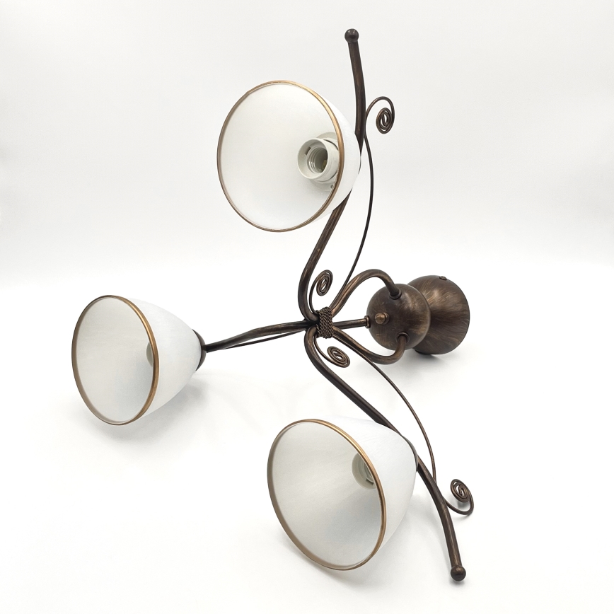 Brilagi - Lampadario a plafone LED ANTICO 3xE27/60W/230V patina di bronzo