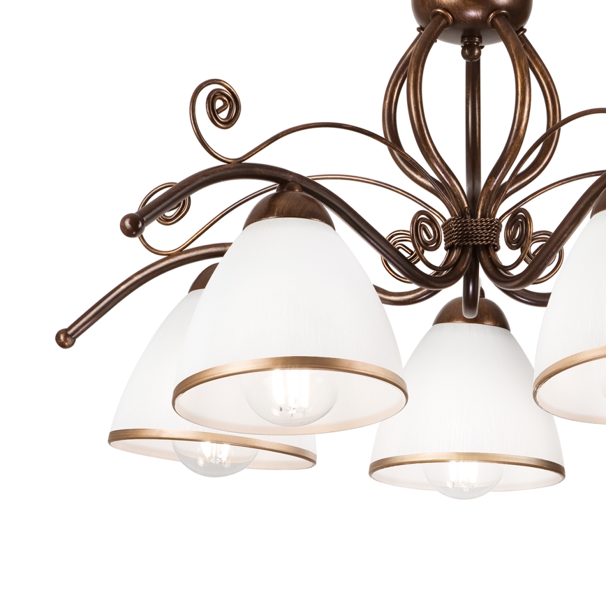 Brilagi - Lampadario a plafone LED ANTICO 5xE27/60W/230V patina di bronzo