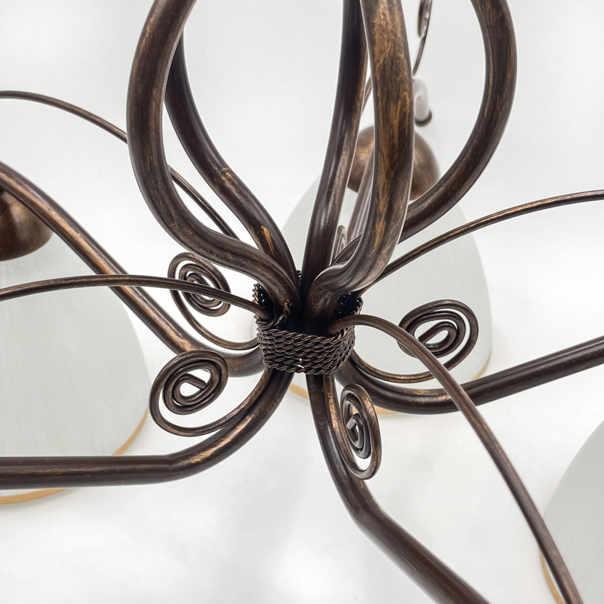 Brilagi - Lampadario a plafone LED ANTICO 5xE27/60W/230V patina di bronzo
