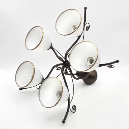 Brilagi - Lampadario a plafone LED ANTICO 5xE27/60W/230V patina di bronzo