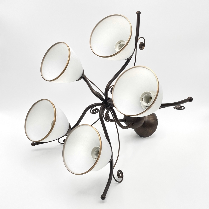 Brilagi - Lampadario a plafone LED ANTICO 5xE27/60W/230V patina di bronzo