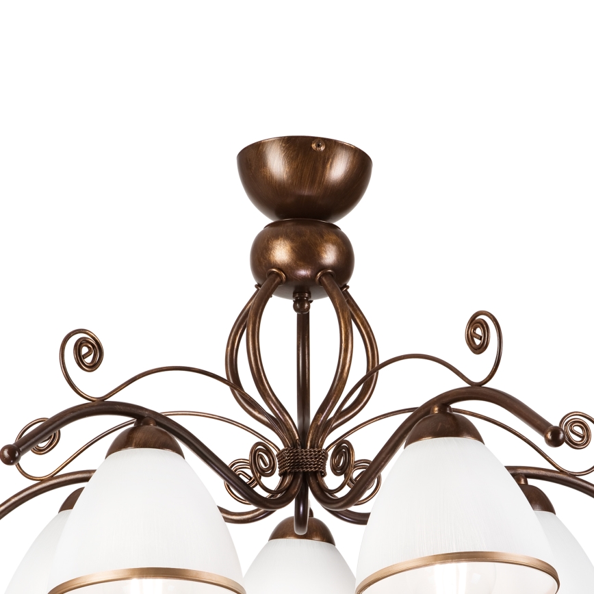 Brilagi - Lampadario a plafone LED ANTICO 5xE27/60W/230V patina di bronzo