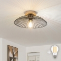 BRILAGI - Lampadario a plafone LED CERIA WIRE 1xE27/40W/230V Ø 38 cm nero/rovere