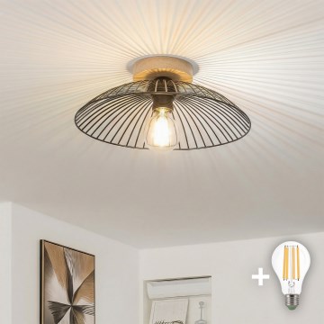 Brilagi - Lampadario a plafone LED CERIA WIRE 1xE27/40W/230V Ø 38 cm nero/rovere