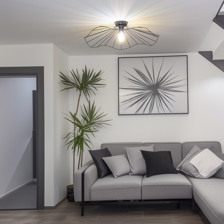 Brilagi - Lampadario a plafone LED CERIA WIRE 1xE27/40W/230V Ø 80 cm nero