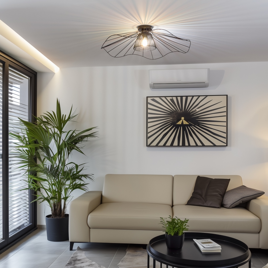 Brilagi - Lampadario a plafone LED CERIA WIRE 1xE27/40W/230V Ø 80 cm nero