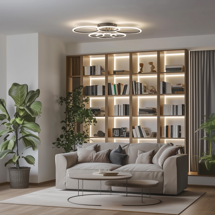 Brilagi - Lampadario a plafone LED dimmerabile ORBITS LED/85W/230V 3000-6500K nero + telecomando