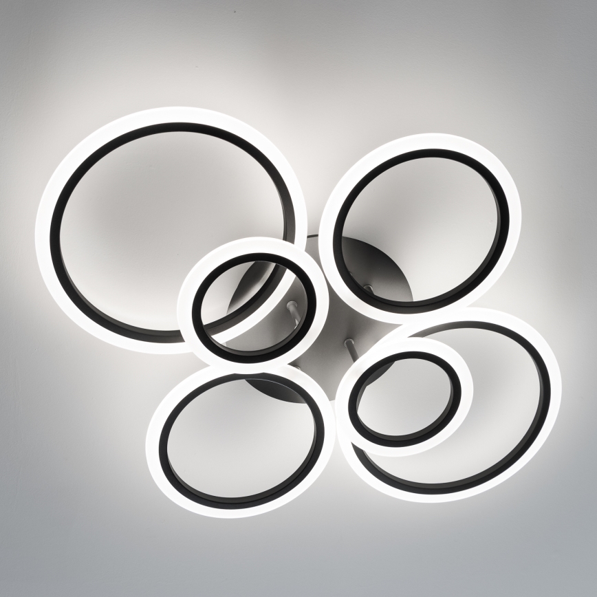 Brilagi - Lampadario a plafone LED dimmerabile ORBITS LED/85W/230V 3000-6500K nero + telecomando