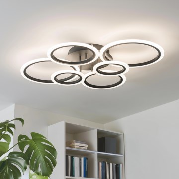 Brilagi - Lampadario a plafone LED dimmerabile ORBITS LED/85W/230V 3000-6500K nero + telecomando