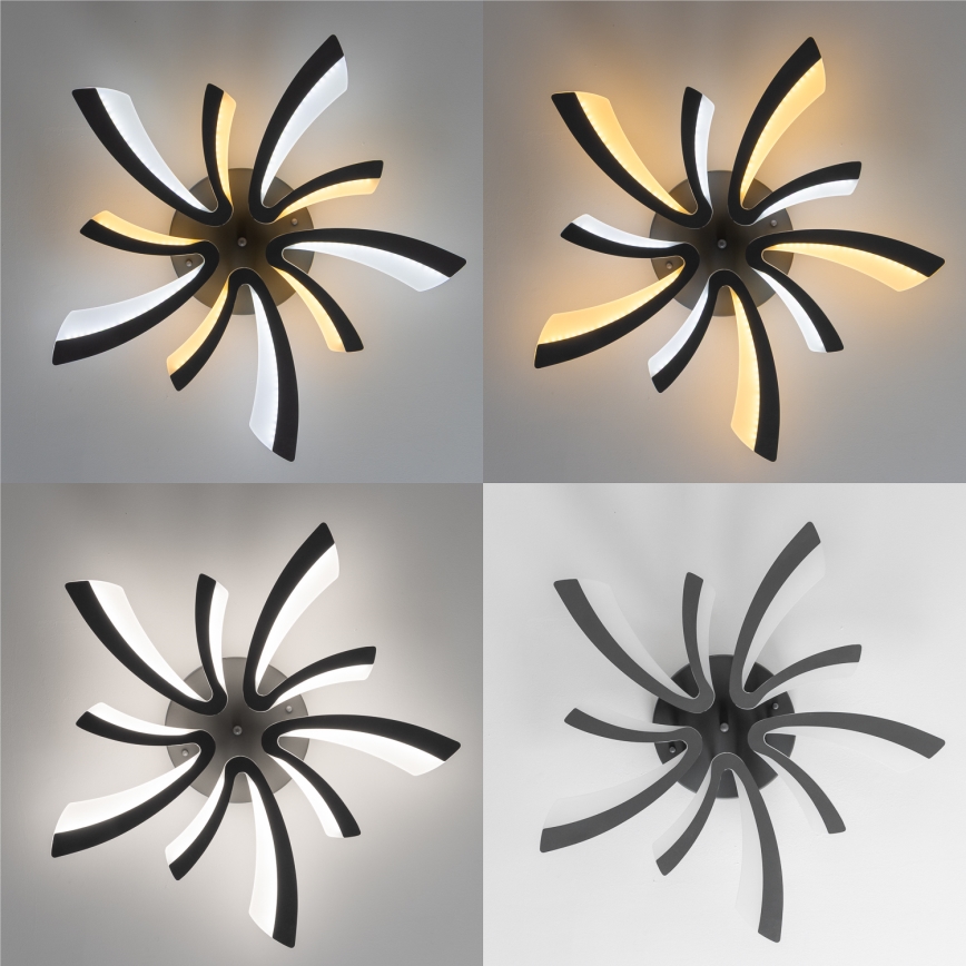 Brilagi - Lampadario a plafone LED dimmerabile TWIST LED/55W/230V 3000-6500K antracite + telecomando