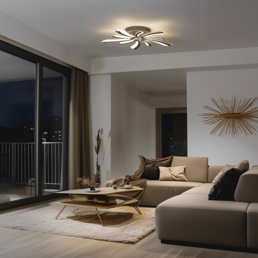 Brilagi - Lampadario a plafone LED dimmerabile TWIST LED/55W/230V 3000-6500K antracite + telecomando