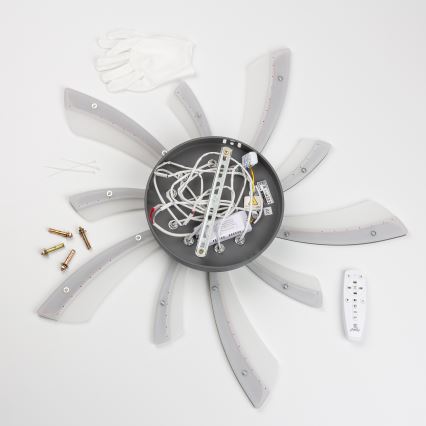 Brilagi - Lampadario a plafone LED dimmerabile TWIST LED/55W/230V 3000-6500K antracite + telecomando