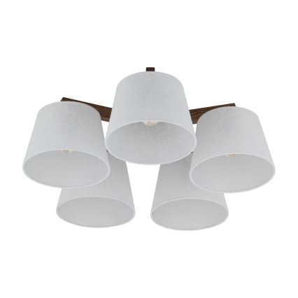 BRILAGI - Lampadario a plafone LED LATTE 5xE27/15W/230V pino/bianco