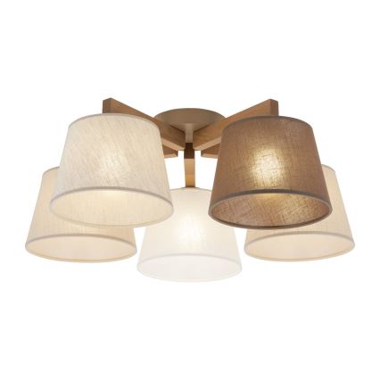 BRILAGI - Lampadario a plafone LED LATTE SABIA 5xE27/15W/230V pino/misto