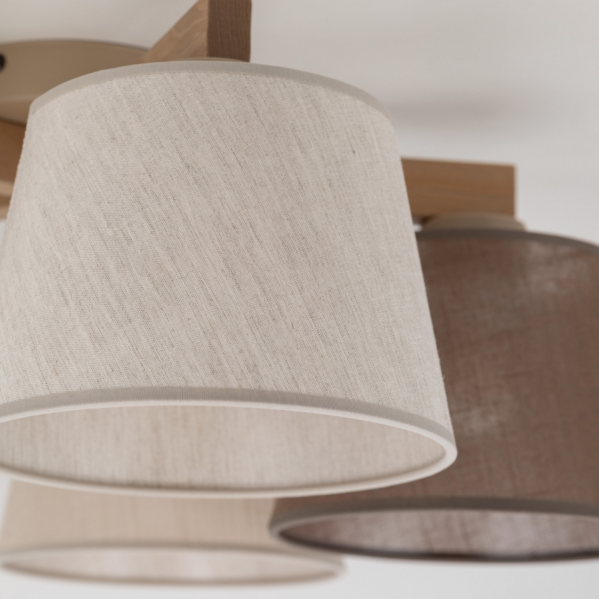 BRILAGI - Lampadario a plafone LED LATTE SABIA 5xE27/15W/230V pino/misto