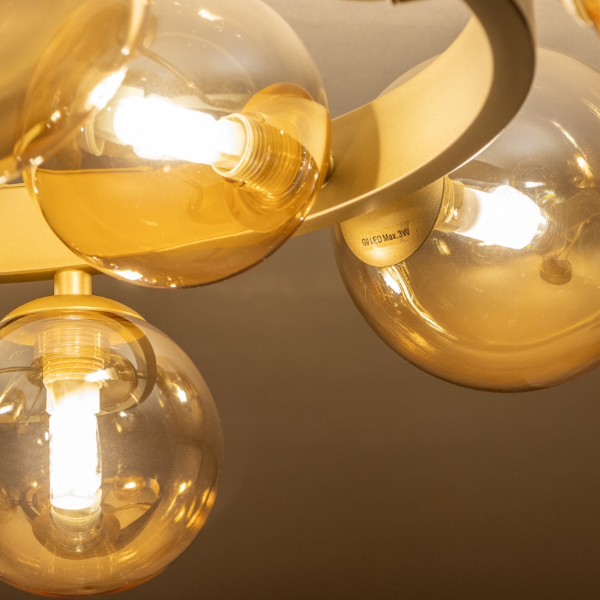 Brilagi - Lampadario a plafone LED MILLA 10xG9/3W/230V oro