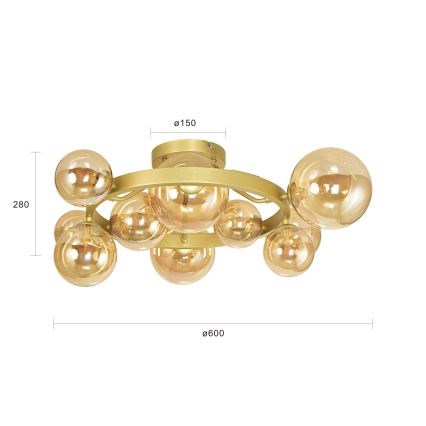 Brilagi - Lampadario a plafone LED MILLA 10xG9/3W/230V oro