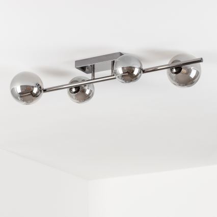 Brilagi - Lampadario a plafone LED MILLA 4xG9/3W/230V cromo lucido/fumé