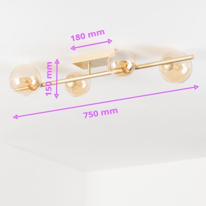 Brilagi - Lampadario a plafone LED MILLA 4xG9/3W/230V oro