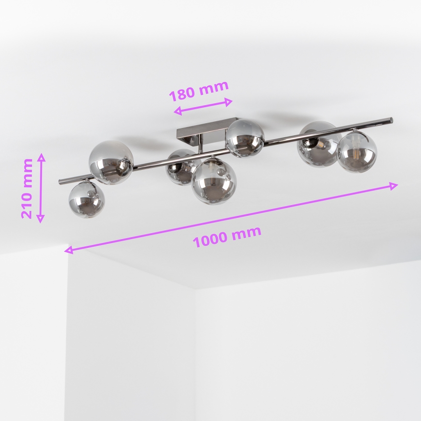 Brilagi - Lampadario a plafone LED MILLA 7xG9/3W/230V cromo lucido/fumé