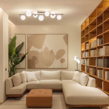 Brilagi - Lampadario a plafone LED MILLA 7xG9/3W/230V nero cromato/bianco