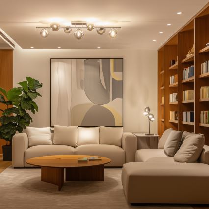 Brilagi - Lampadario a plafone LED MILLA 7xG9/3W/230V nero cromato/fumé