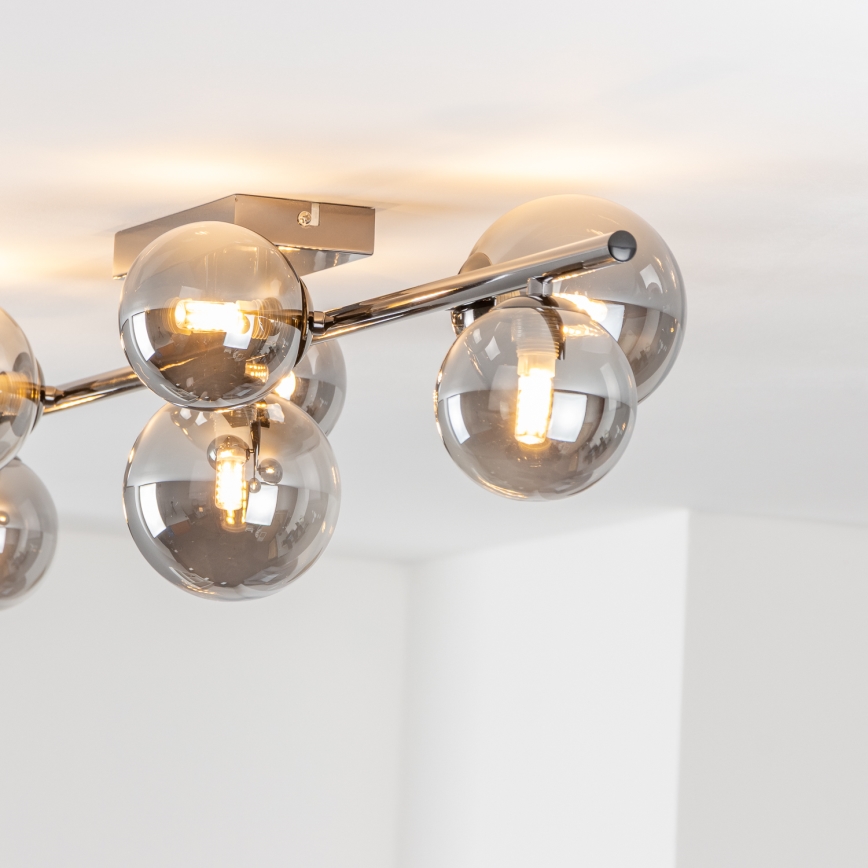 Brilagi - Lampadario a plafone LED MILLA 7xG9/3W/230V nero cromato/fumé