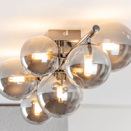 Brilagi - Lampadario a plafone LED MILLA 7xG9/3W/230V nero cromato/fumé