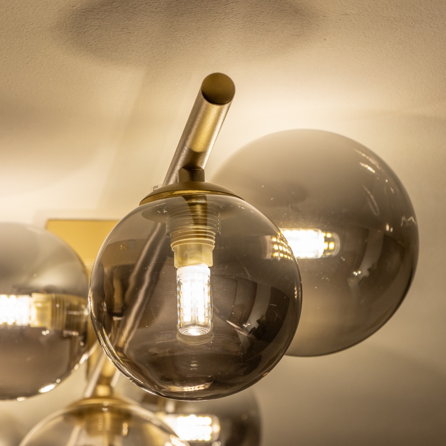 Brilagi - Lampadario a plafone LED MILLA 7xG9/3W/230V oro/fumé