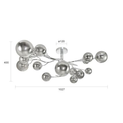 Brilagi - Lampadario a plafone LED MISTEL 15xG9/3W/230V cromo lucido/fumé