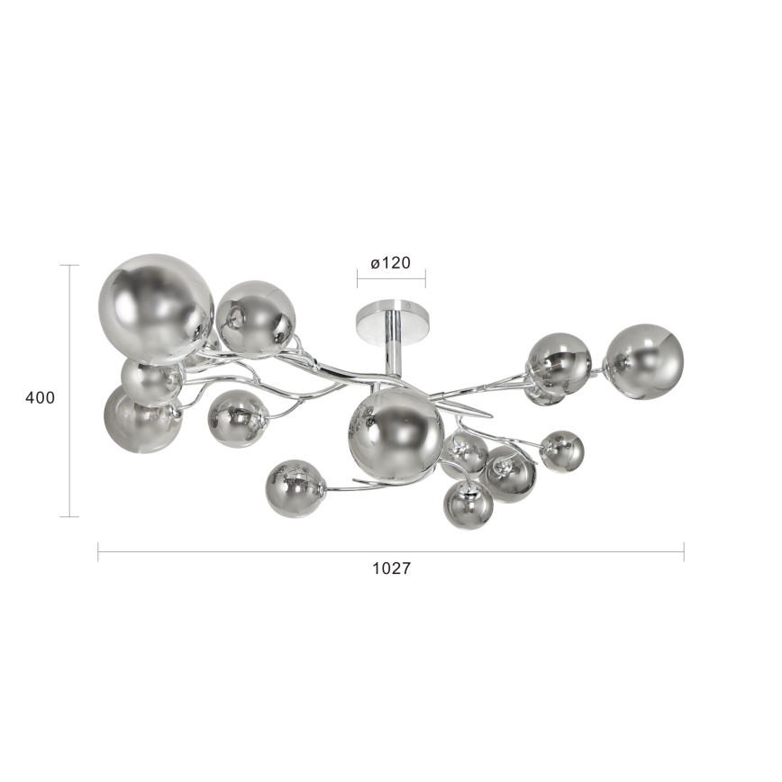 Brilagi - Lampadario a plafone LED MISTEL 15xG9/3W/230V cromo lucido/fumé