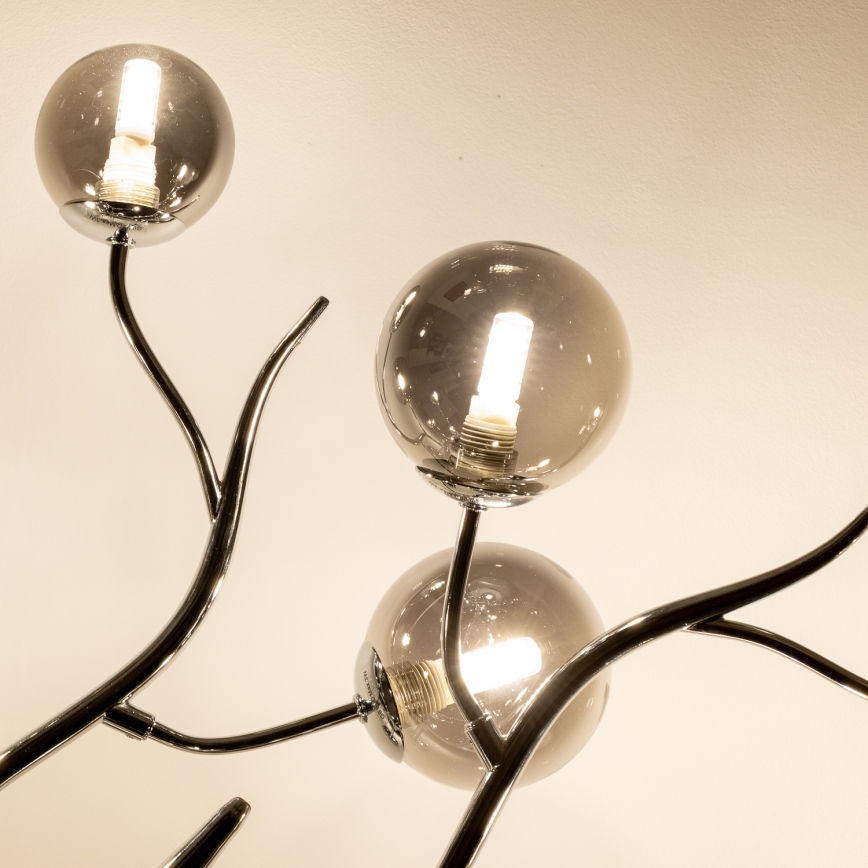 Brilagi - Lampadario a plafone LED MISTEL 15xG9/3W/230V cromo lucido/fumé