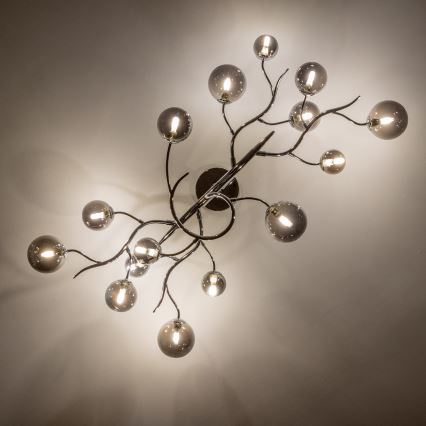 Brilagi - Lampadario a plafone LED MISTEL 15xG9/3W/230V cromo lucido/fumé