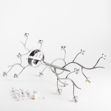 Brilagi - Lampadario a plafone LED MISTEL 15xG9/3W/230V cromo lucido/fumé