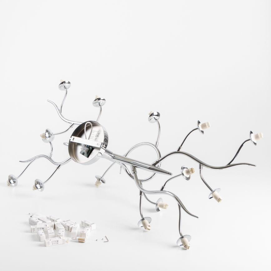 Brilagi - Lampadario a plafone LED MISTEL 15xG9/3W/230V cromo lucido/fumé