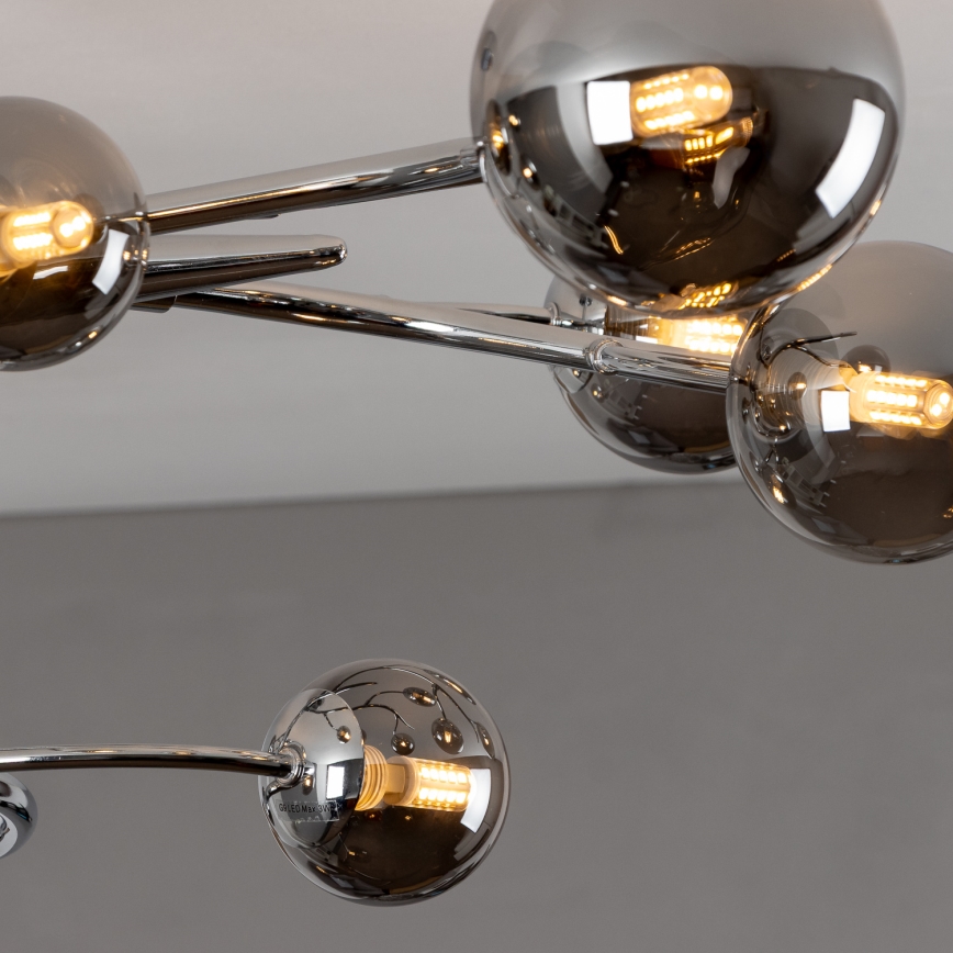 Brilagi - Lampadario a plafone LED MISTEL 15xG9/3W/230V nero cromato/fumé