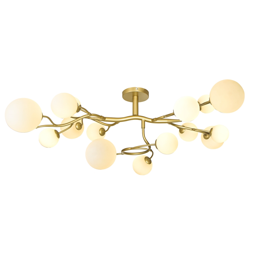 Brilagi - Lampadario a plafone LED MISTEL 15xG9/3W/230V oro/bianco