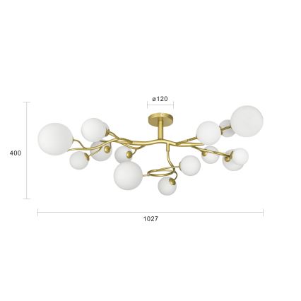 Brilagi - Lampadario a plafone LED MISTEL 15xG9/3W/230V oro/bianco