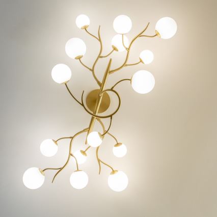 Brilagi - Lampadario a plafone LED MISTEL 15xG9/3W/230V oro/bianco