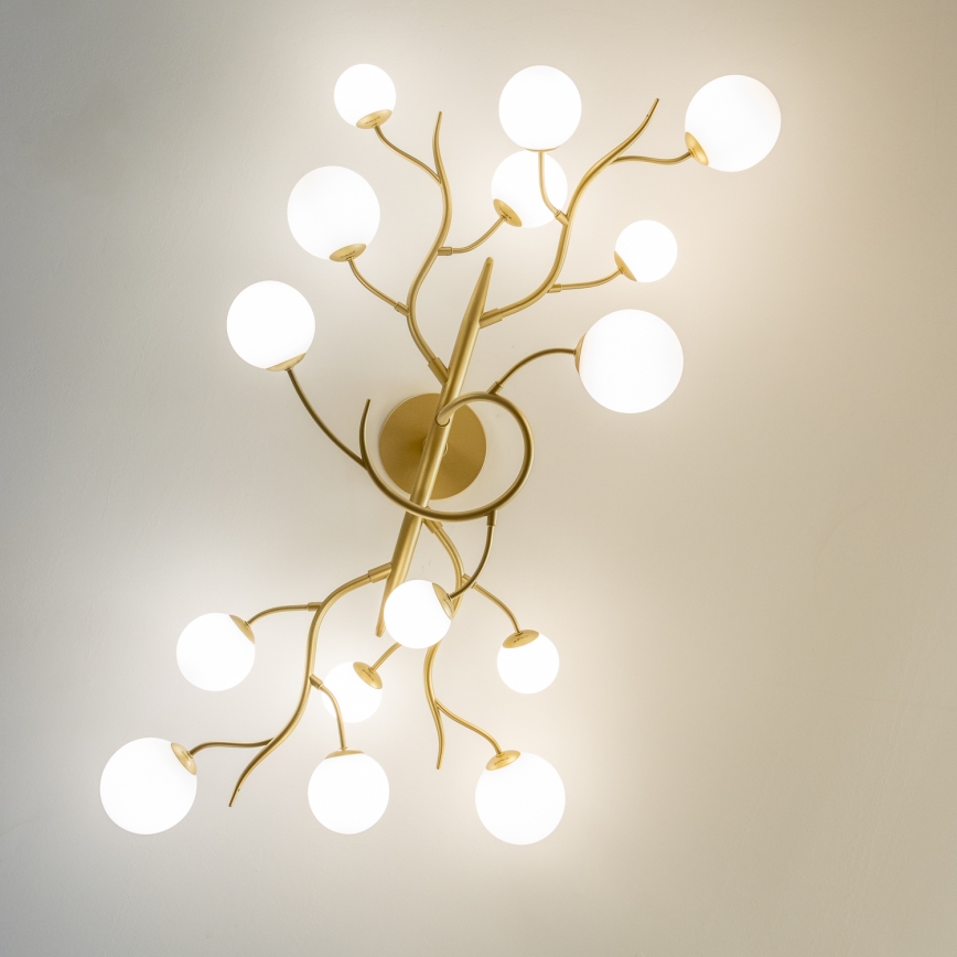 Brilagi - Lampadario a plafone LED MISTEL 15xG9/3W/230V oro/bianco