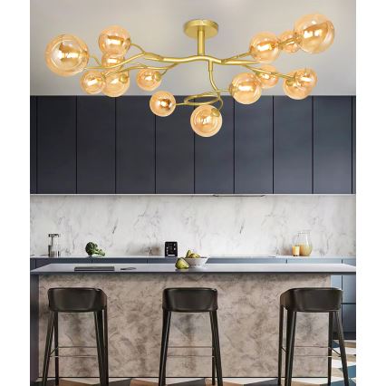 Brilagi - Lampadario a plafone LED MISTEL 15xG9/3W/230V oro