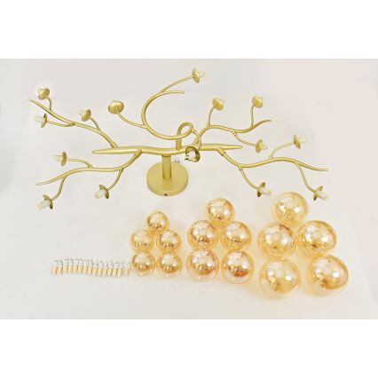 Brilagi - Lampadario a plafone LED MISTEL 15xG9/3W/230V oro