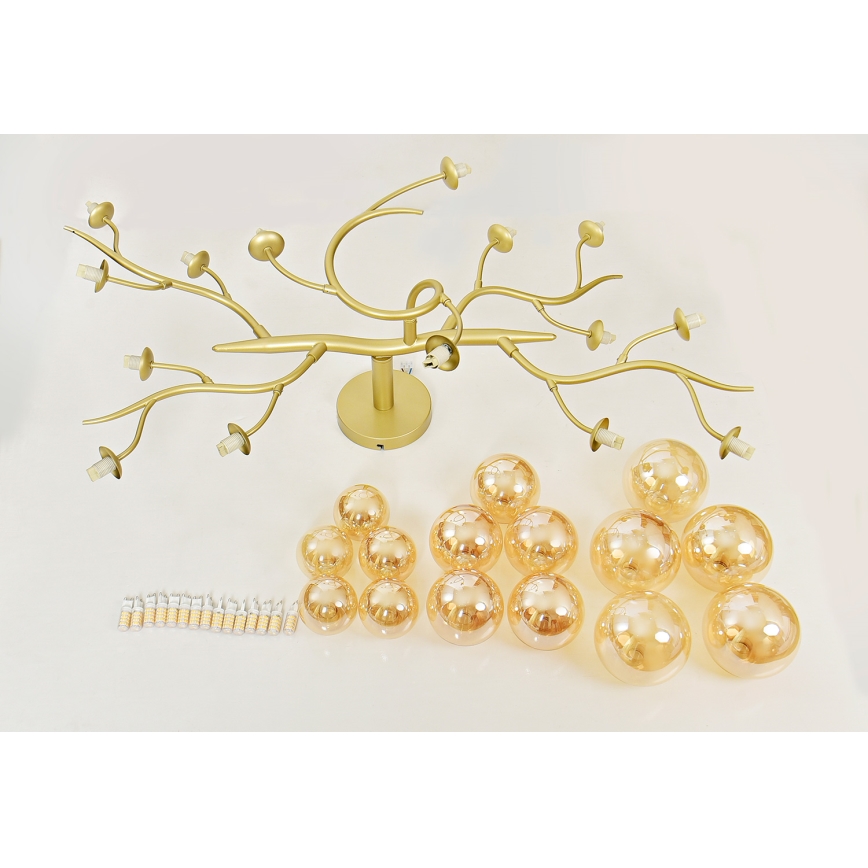 Brilagi - Lampadario a plafone LED MISTEL 15xG9/3W/230V oro