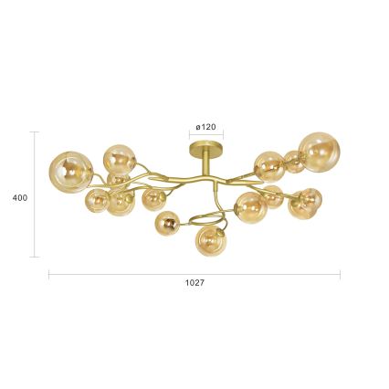 Brilagi - Lampadario a plafone LED MISTEL 15xG9/3W/230V oro