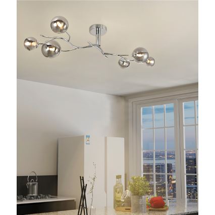 Brilagi - Lampadario a plafone LED MISTEL 6xG9/3W/230V cromo lucido/fumé