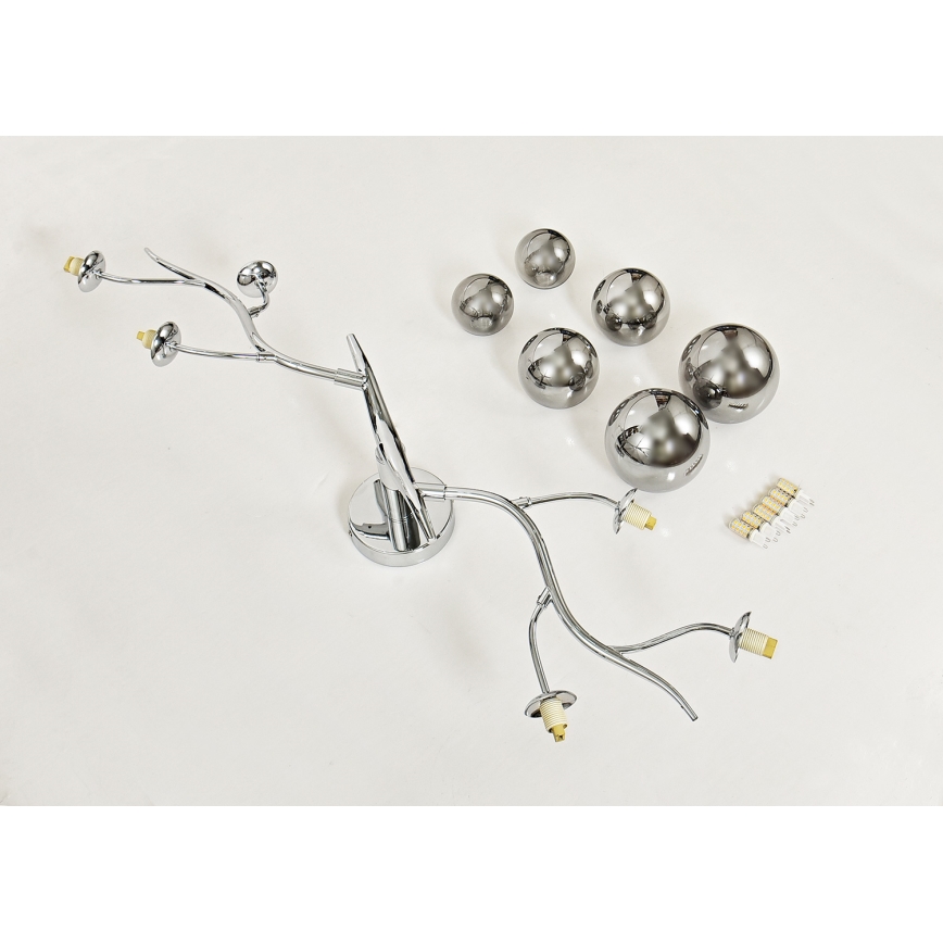 Brilagi - Lampadario a plafone LED MISTEL 6xG9/3W/230V cromo lucido/fumé